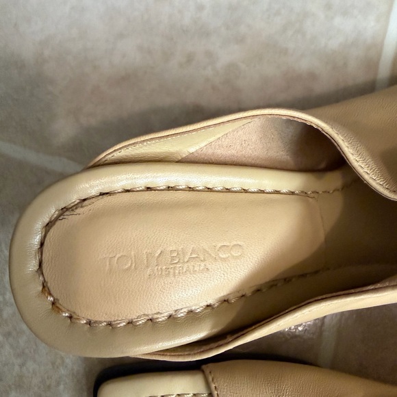 Tony Bianco Cream Leather Mules - Picture 3 of 6